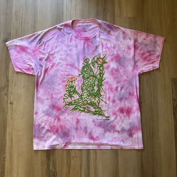 Lady Gaga Other - Lady Gaga Chromatica Ball 2022 Pink And White Tie Dye Tour Shirt Size XXL Boxy